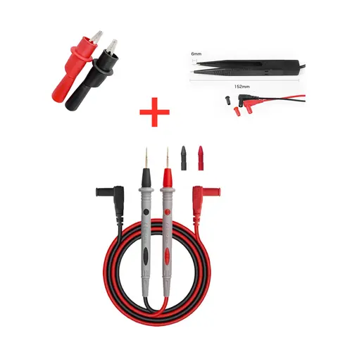 1 Pair Universal Digital 1000V 10A 20A Multimeter Gold Plated Extra Fine Tip Needle Multimeter Test Leads Probes Pen Test Clips