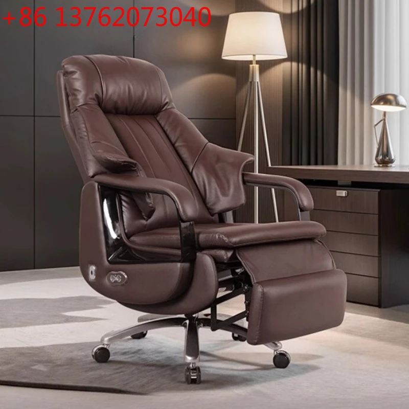 Luxury Electric Boss Chair Design Swivel Massage Ergonomic Footrest Office Chair Backrest Wheels Lazy Silla Oficina Furniture