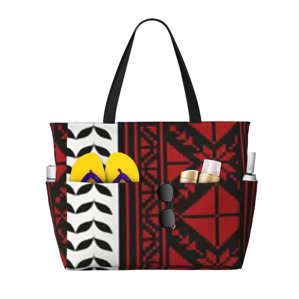 

Arabic Folk Kufiya Hatta Traditional Keffiyeh Pattern Beach Sport Gym Yoga Duffle Large Tote Bag Women Travel Bag Fitness bag