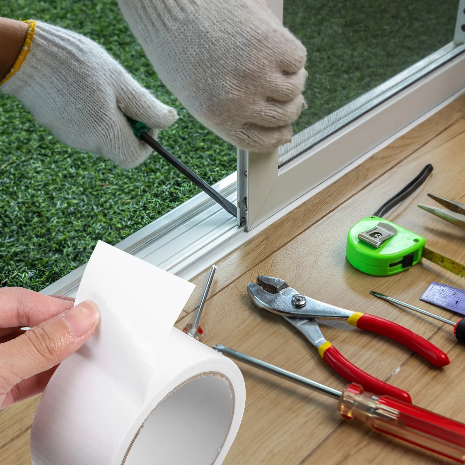 1 Roll 20M Windproof Tape For Windows Weather Sealing Strong Plastic Durable Cuttable Fit All Window Types Door Gap Sealing Tape