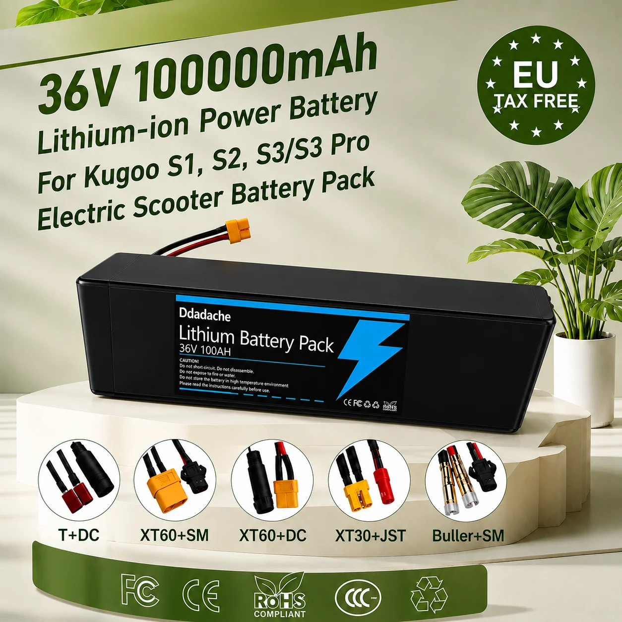 Verbesserter wiederaufladbarer 10S3P 36V 10000mAh 42V Elektro-Akku 18650 Lithium M365 für XT60-JST XT30-JST XT60-SM XT60-Stecker