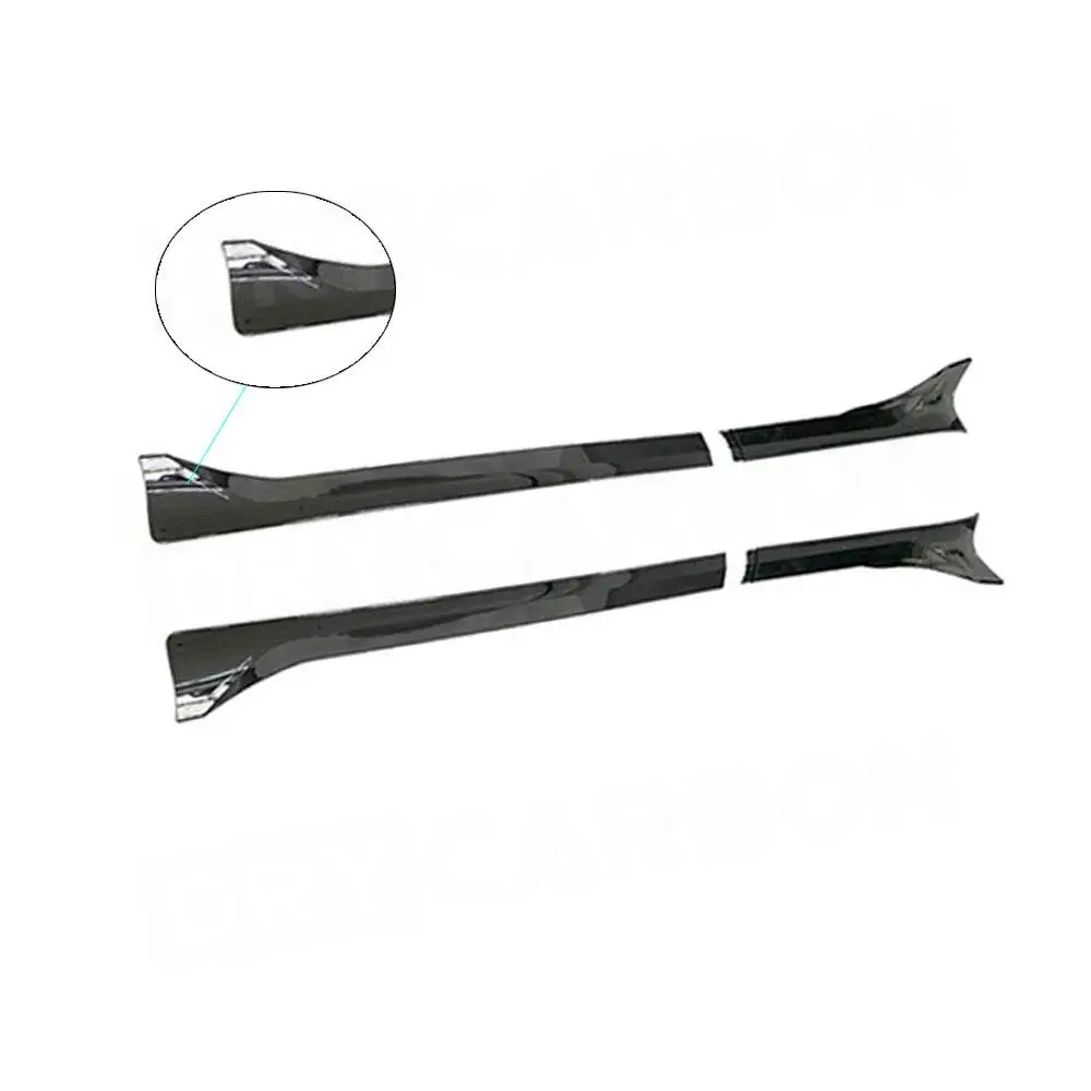 for Tesla Model Y 2021+ Carbon Fiber Side Skirts Bumper Apron Extension Side Skirts Rocker Panels Matte Black Side Skirt 