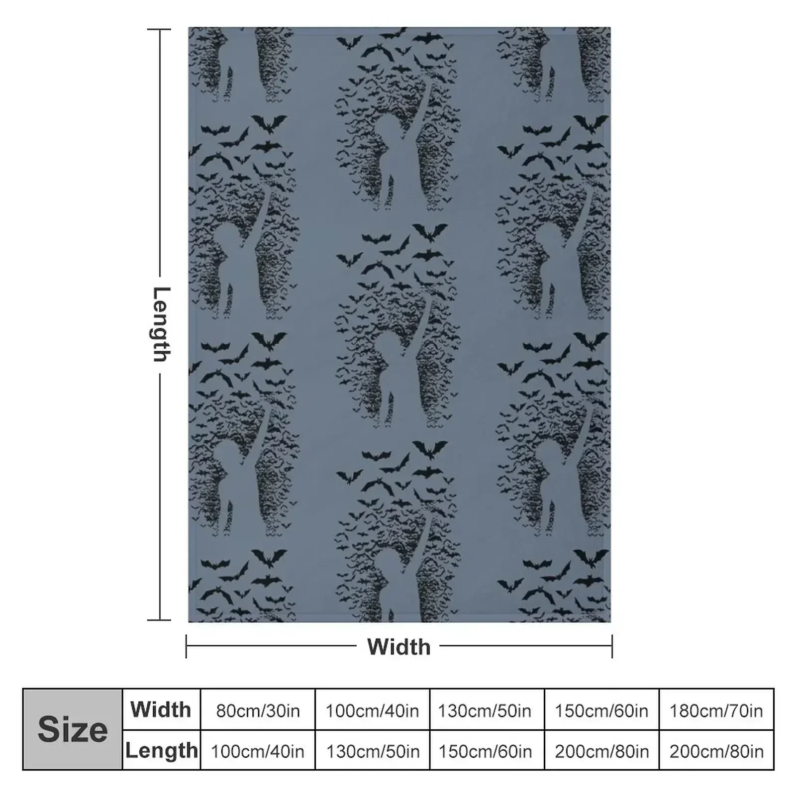 Strat Bat Silhouette Throw Blanket Fashion Sofas blankets and throws Decorative Sofa Loose Blankets