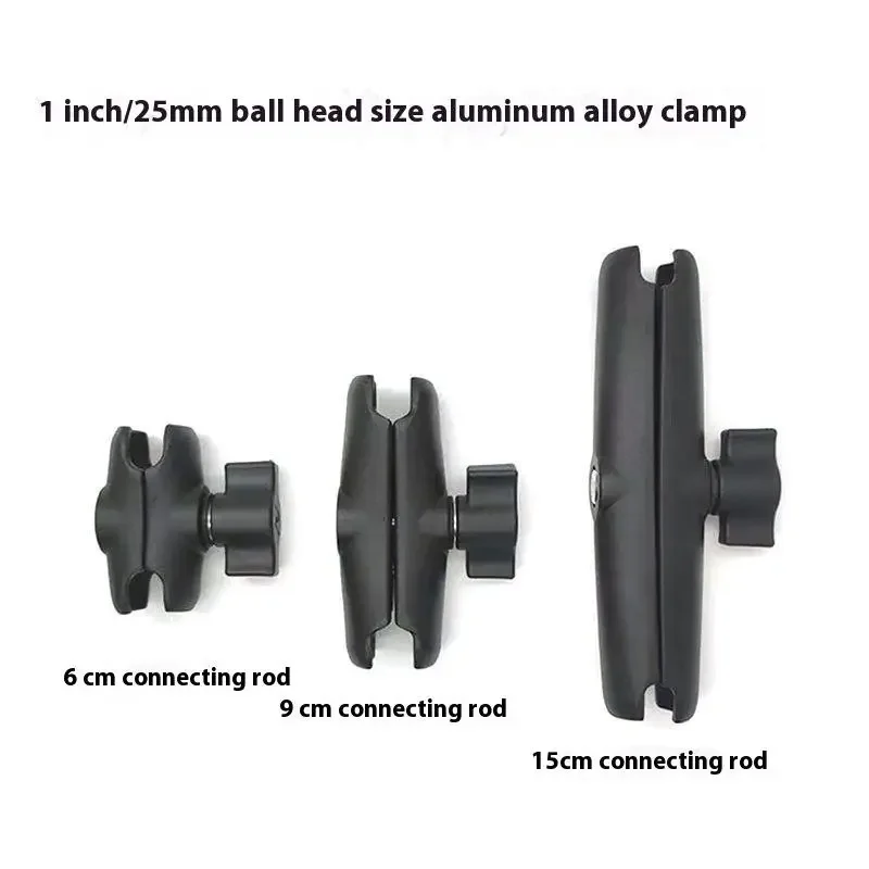 1 Piece 1" Ball Head Mount Adapter Pole Double Socket Arm Aluminum Alloy For RAM Mounts 6/9/15cm Lights Camera Extension Holder