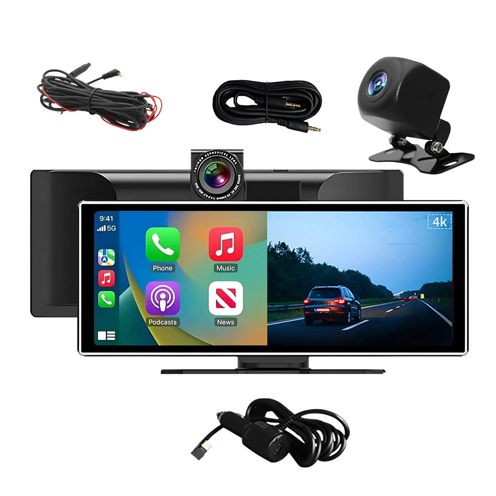 

ABS 11.26 Inch 2.5D HD Screen Car DVR Video Recorder Dash Cam Rearview 11.26 Dash Cam Driving Vehicle Cam