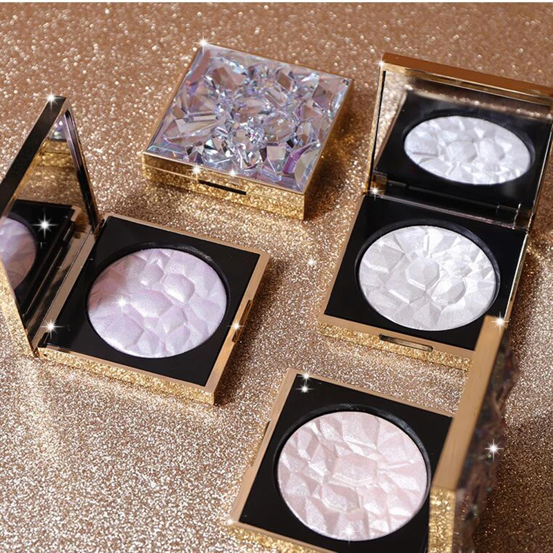 Crystal Diamond highlighter facial Glow powder Makeup Highlighting shimmer Brightening Gold Silver Eye Shadow contour palette