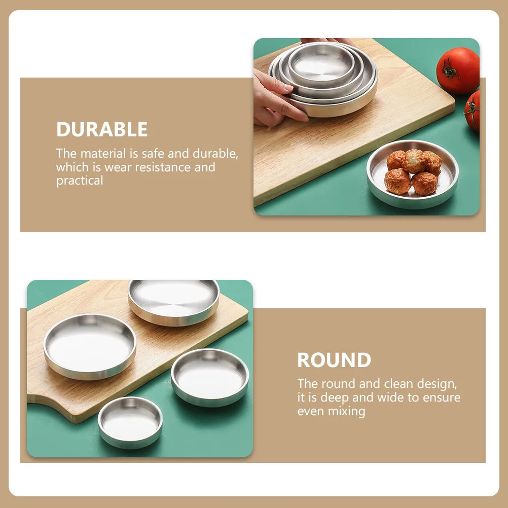 

2 Pcs Pickle Dish Stainless Steel Seasoning Dishes Kimchi Dish Dip Tray Soy Sauce Modern Kitchen Restaurant Home Practical Long