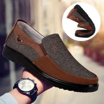 Men's Canvas Shoes Outdoor Lightweight Soft Sole Non-slip Walking Shoes Light and Comfortable Casual  Fashion Men's