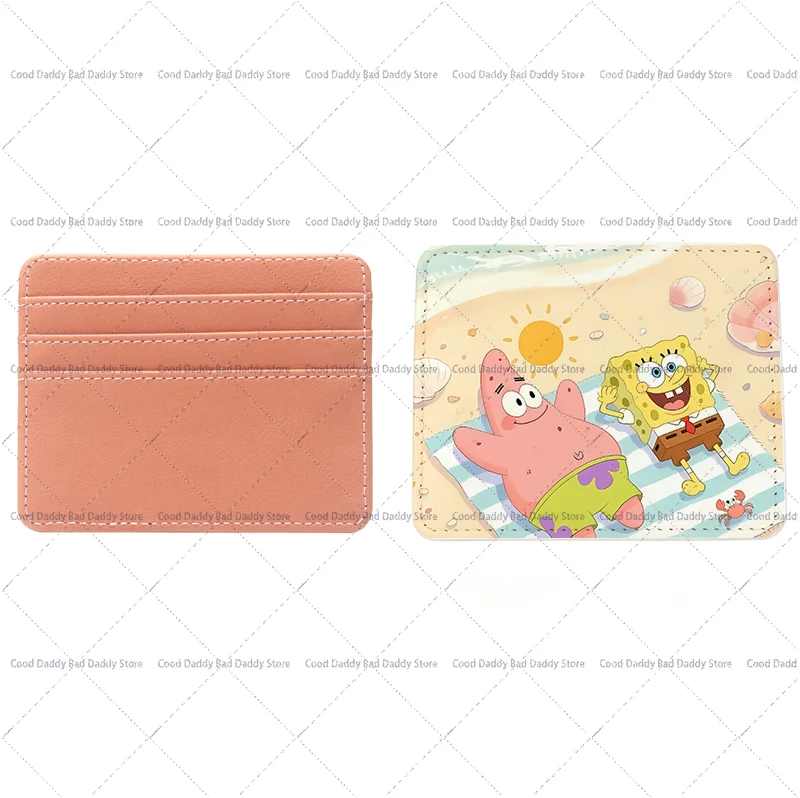 Cute SpongeBob SquarePants Print Slim Card Wallet Cartoon Cardholder Multi-Slots ID Card Case Portable Coin Purse Moneybag Gift - view 6