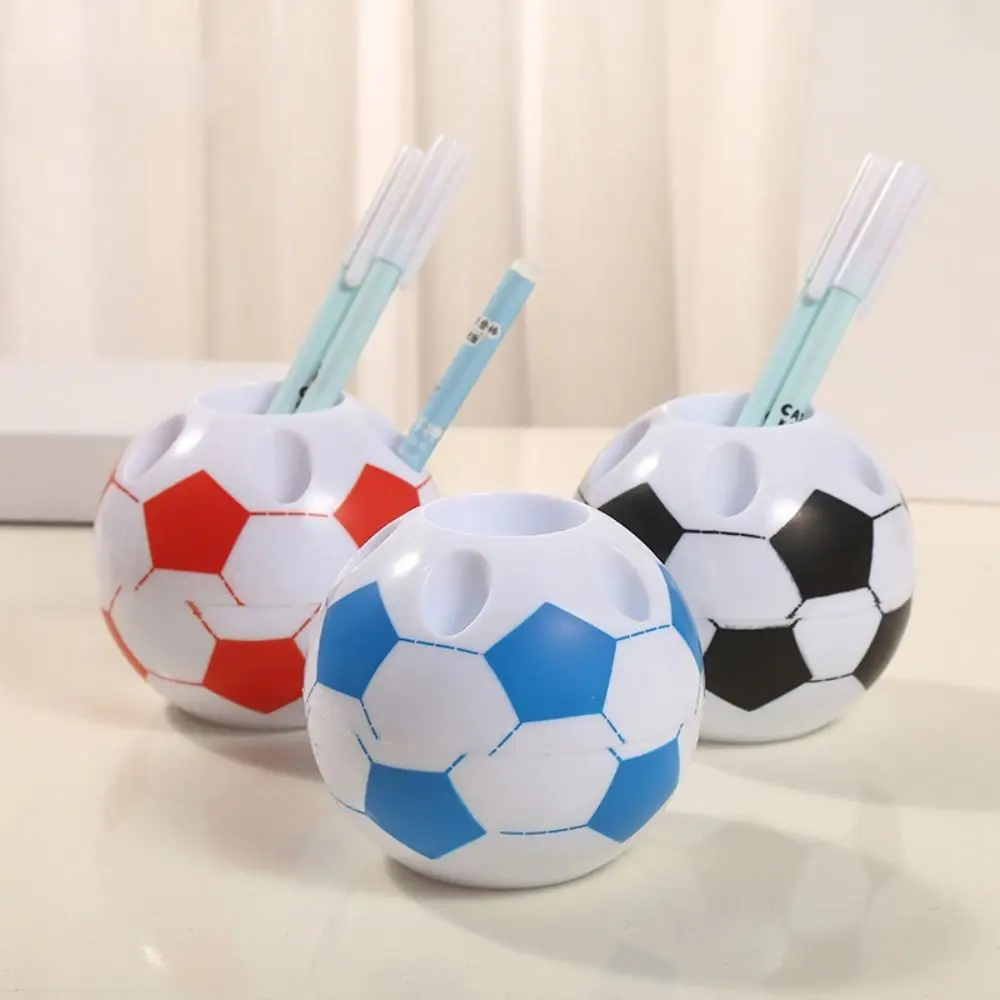 Interrupteur porte-stylo rond en forme de football pour enfants, stockage de stylo créatif, récipient de papeterie classique, Evalubrittop