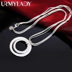 925 Sterling Silver exquisite noble luxury charm fashion women lady charms wedding circle Necklace 18 inches jewelry