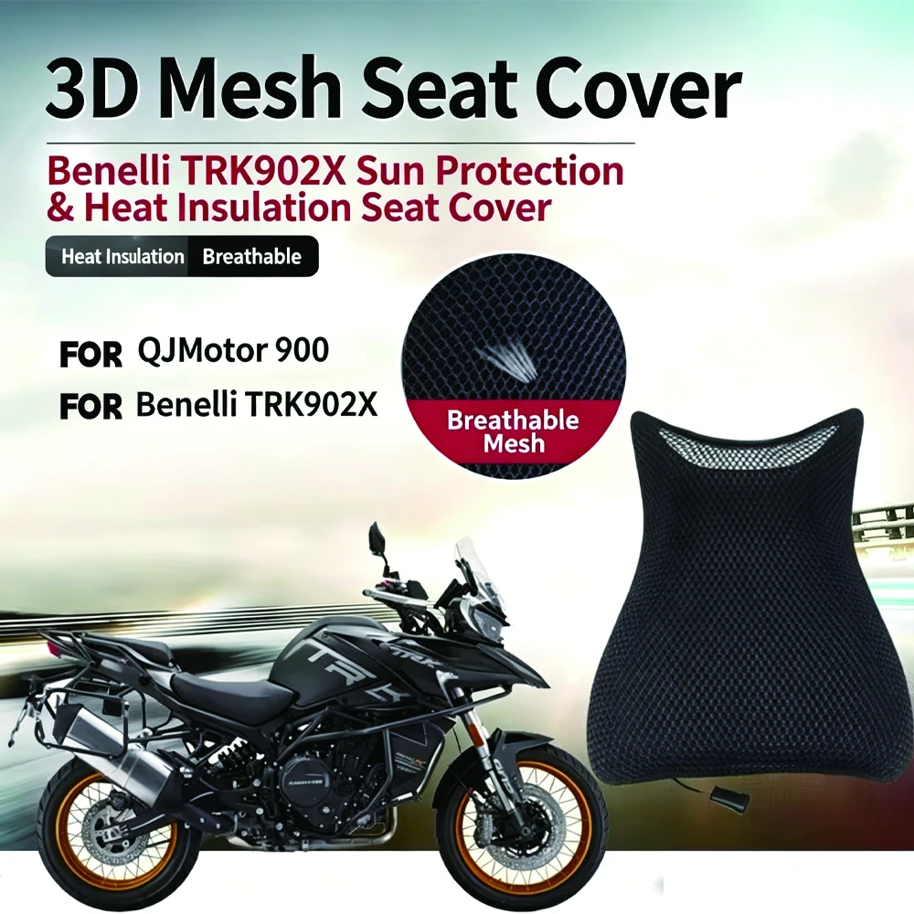 For Benelli TRK902X For QJMOTOR SRT900 SRT900SX 2025 Motorcycle Mesh Heat Insulation Seat Cushion Cover Breathable Protector