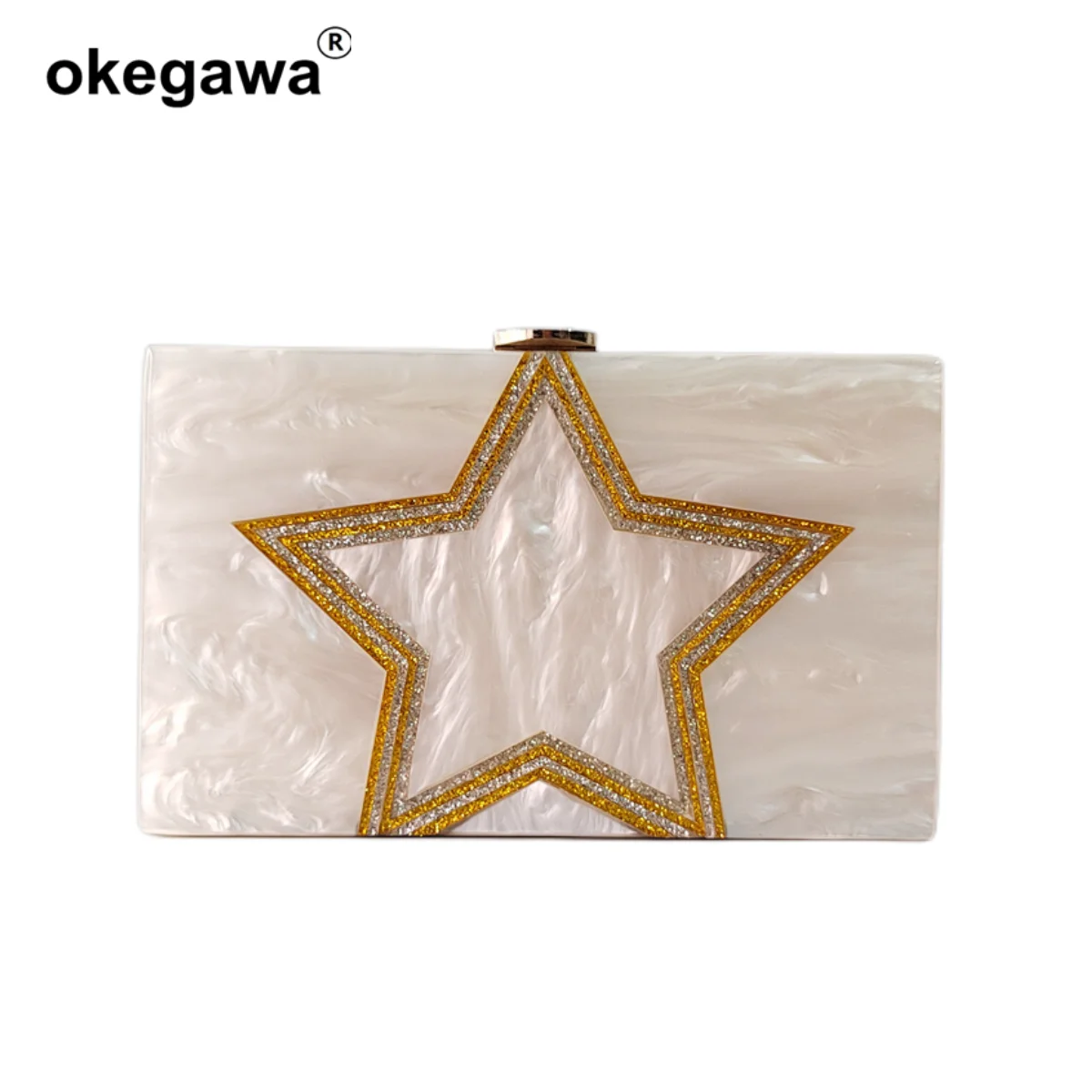 

Gold Glitter Star Acrylic Box Clutches Bag Clutch Festa Feminina Luxo Women's Luxury Party Flap Mini Wedding Girl Handbag Purse