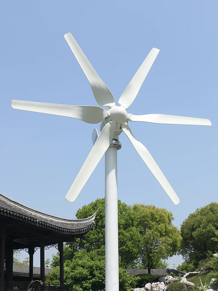 3000W Horizontale Windturbine mit kostenlosem Wind-MPPT-Controller, hocheffizientes Off-Grid-System, 12V 24V 48V Hausstromversorgungssystem