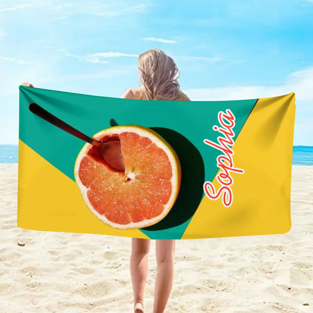 Name Customized Beach Towel  Personalized Beach Blanket  Quick-drying Swimming Towel Suitable For Beach Swimming Outdoor