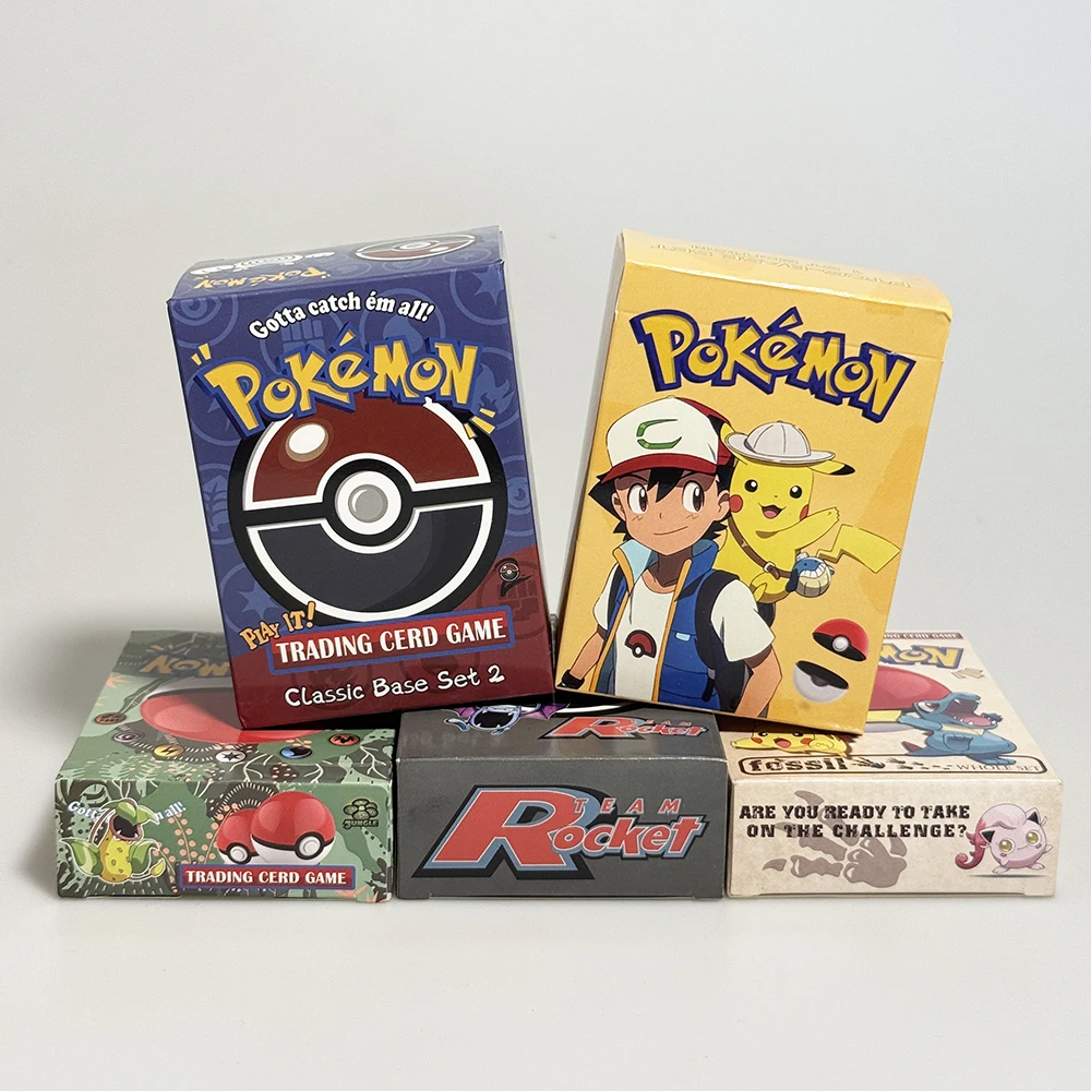PKM مجموعة كاملة قاعدة مجموعة قاعدة كلاسيكية فريق صاروخ الغابة الأحفوري PTCG لعبة جمع بطاقة الوكيل ورق مقوى لعبة اللعب البوكيمون #5