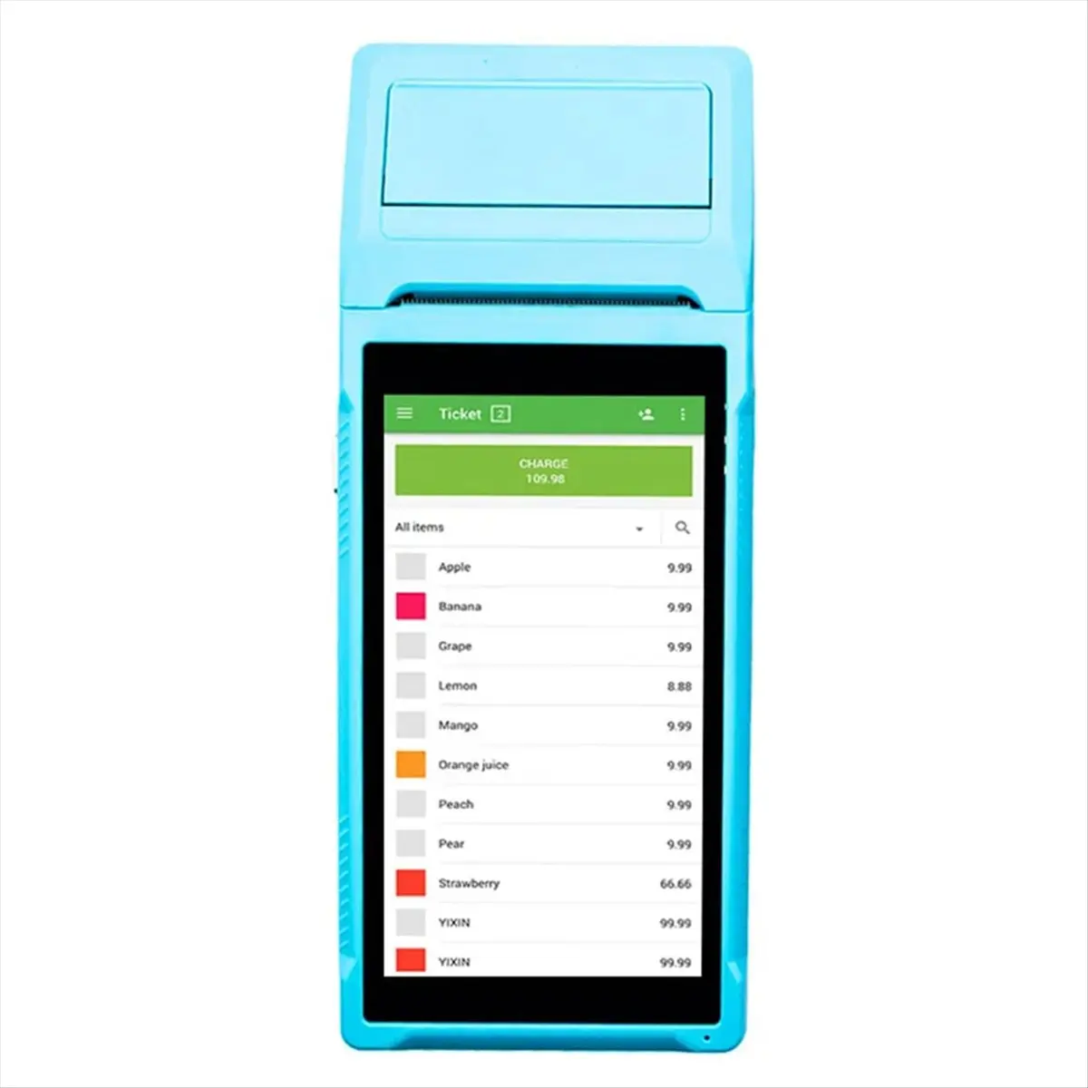 M09K For Android PDA Printer Mobile Receipt Bill Smart Thermal Printer 5.5In HD Touch Screen Support 1D/2D Scanning US Plug
