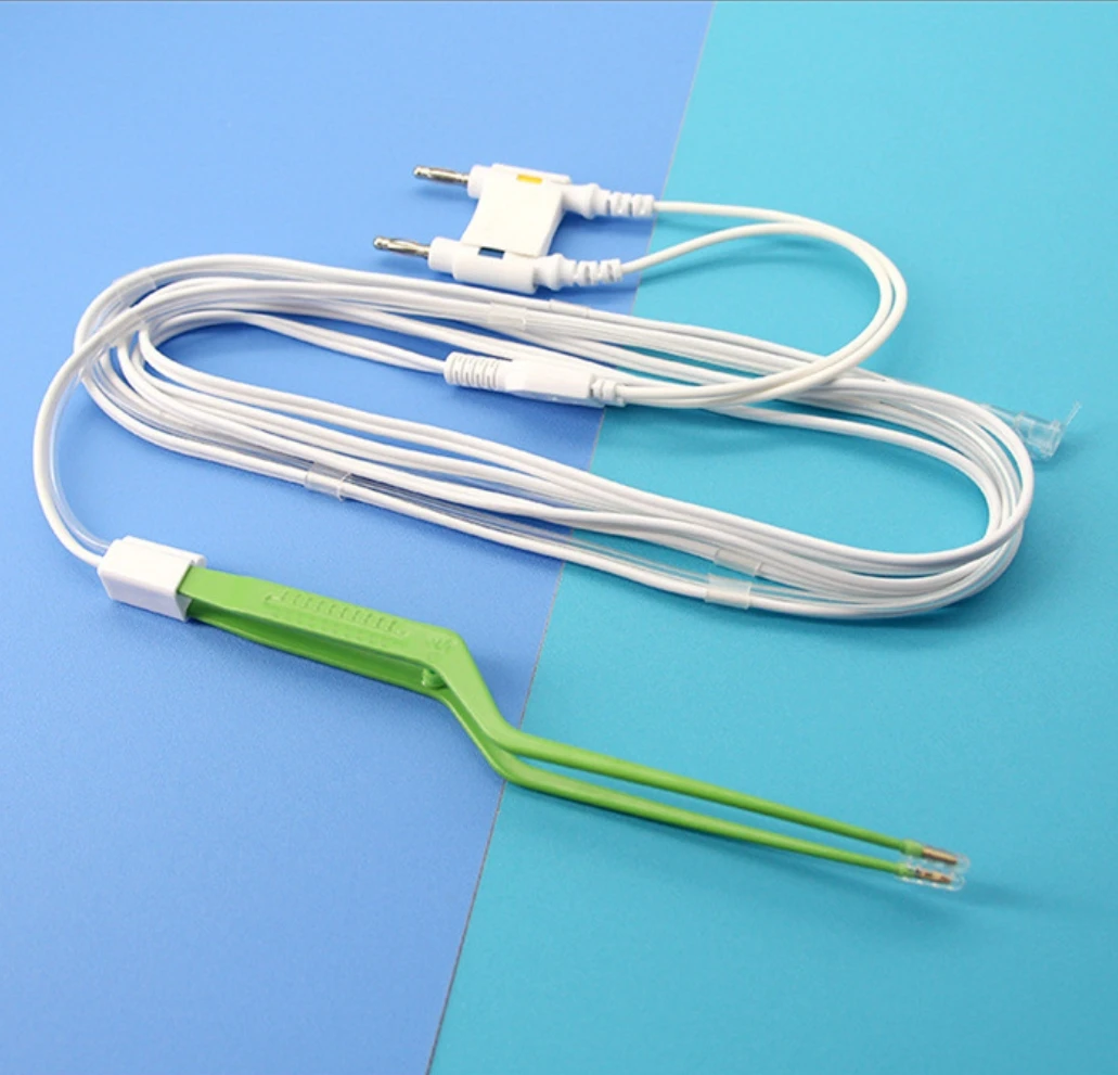 High Quality Disposable ESU surgical tweezers Irrigation/Dripping Electrosurgical Coagulation Bipolar Forceps Assembled With Cab