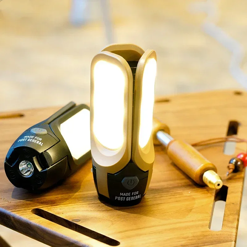 Hot sales Outdoor Camping Lighting Lamp Solar Three-Panel Led Charging Light Tent Ambience Light