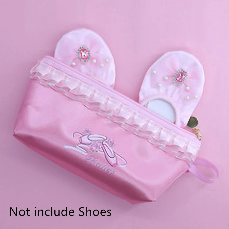Portable Satin Drawstring Ballet Shoe Bag Dance Shoes Storage Pouch Dustproof Dancewear Organizer