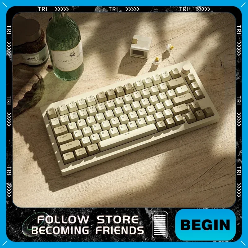 James Donkey A3 Mechanical Keyboard 81Key Gasket Structure 3-Mode Wireless Bluetooth Hot Plug Customized RGB Backlit Game Clavie