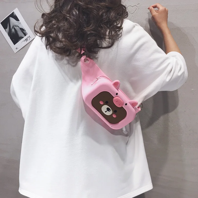Silica gel Phone Bag Waist Pack Fanny Pack Belt Bag Sac Banane Femme Money bag Hip Hop Men Chest Bag candy Portfel beintasche