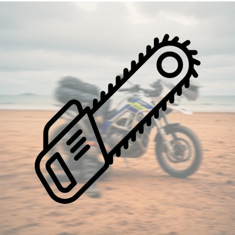 Black Chainsaw Outline Motorcycle Beach Vehicle Car Bike Decal Sticker Vinyl Auto Adventure Motocross Logo