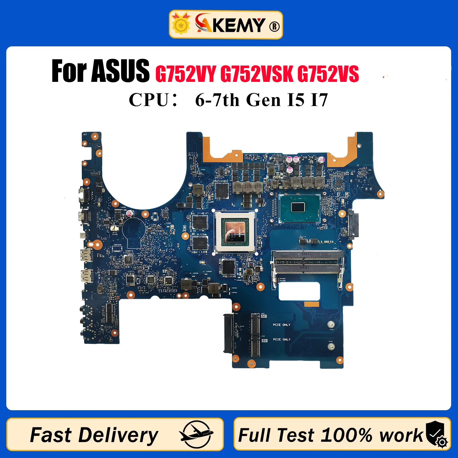 

G752VY Материнская плата для ноутбука ASUS ROG G752V GL752VW GL752VL G752VSK G752VS Материнская плата для ноутбука с процессором I5 I7 100% tests OK stk