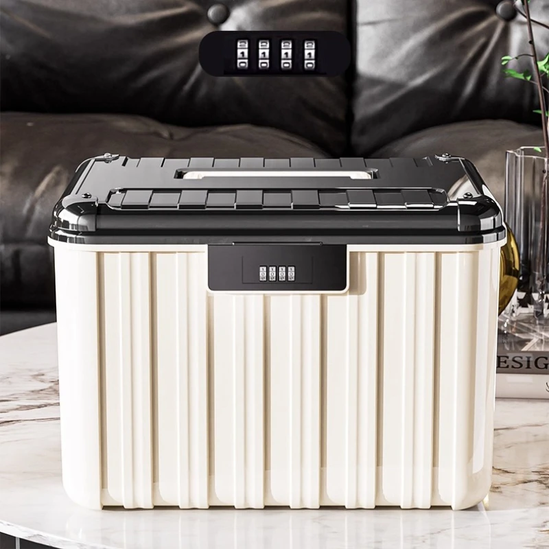 

‌ Ящик для хранения большой емкости, водонепроницаемый/пылезащитный шкаф, портативный замок-органайзер для файлов, современные минималистичные решения для организации