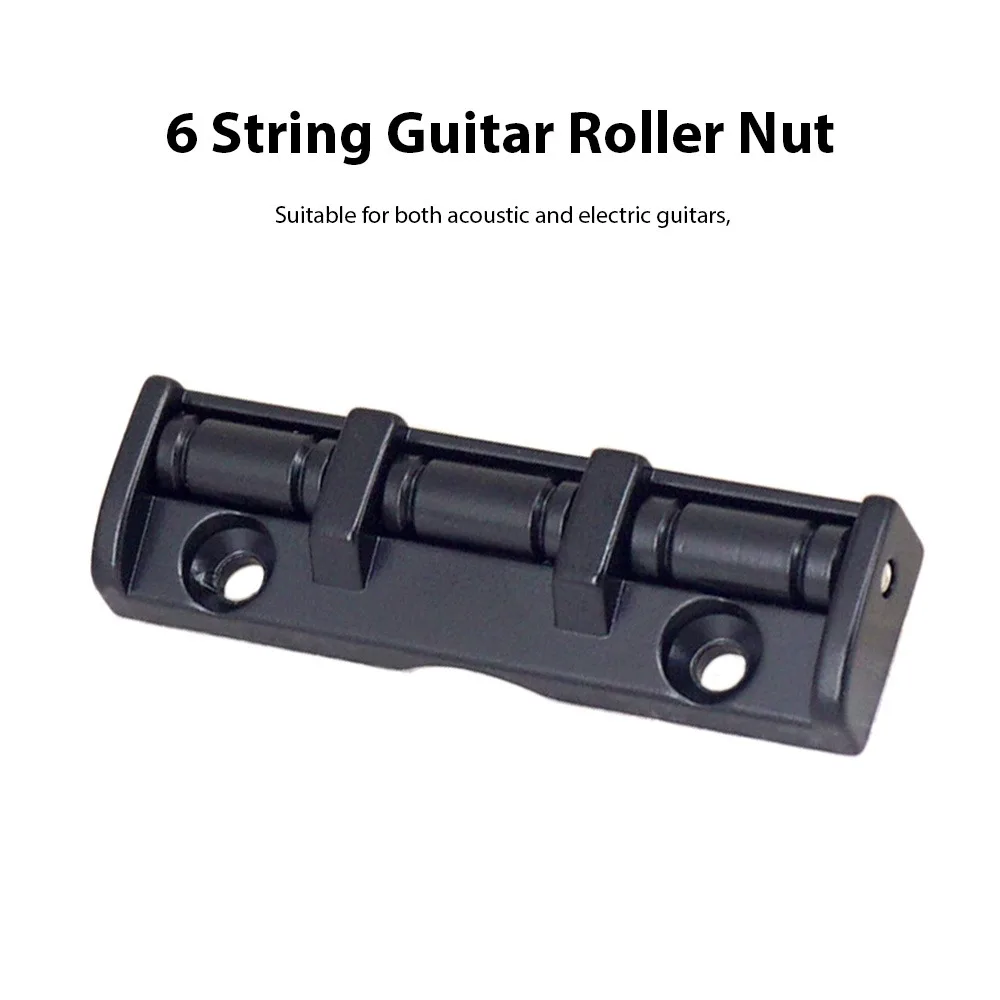 43mm Width Guitar Roller Nut 3 Saddles Black Color Electric Guitar Nut Metal Guitar Accessories Roller Nut For Guitar