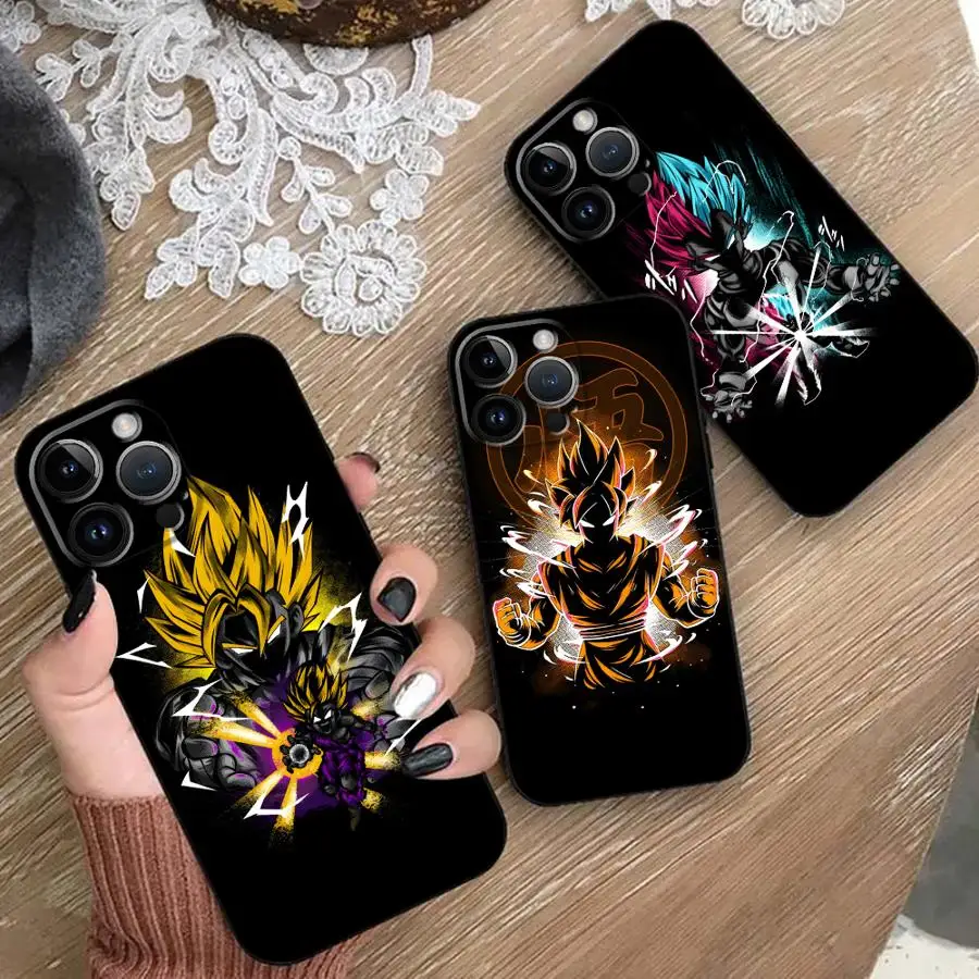 

Dragon Ball Black Cool Goku Case for Apple iPhone SE XS X 15 16Pro Max XR 16e 8 Plus 13 Pro 12 Mini 7 6s 11 14 Soft Shell
