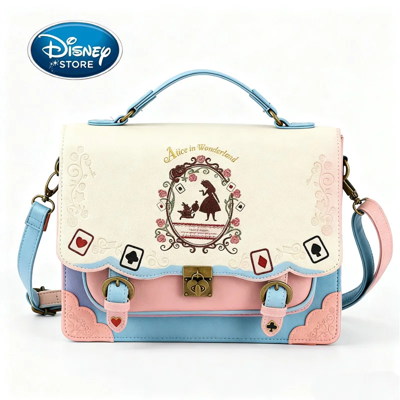 

Disney Alice in Wonderland Lolita Satchel Bag - Vintage Style Crossbody Handbag With Playing Card Embroidery Backpack