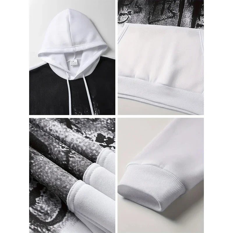 Ganzjahres-Freizeit-Sportlicher Modischer Pullover im Jesus-Kristus-Stil für Herren, Hochwertige Kapuzenpullover mit Kreuz-Print – Detail 2