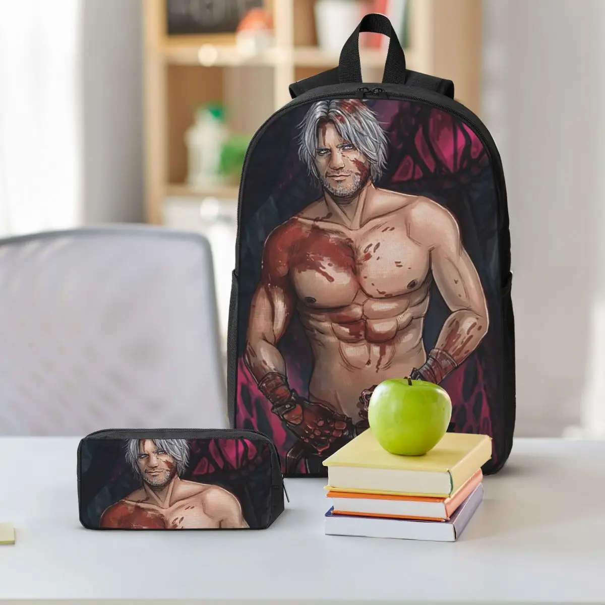 Dante Devil May Cry 5 Classic Backpack Boys Girls BookBag School Bag Shoulder Bags 3ps Insulated Lunch Bag Pencil Case
