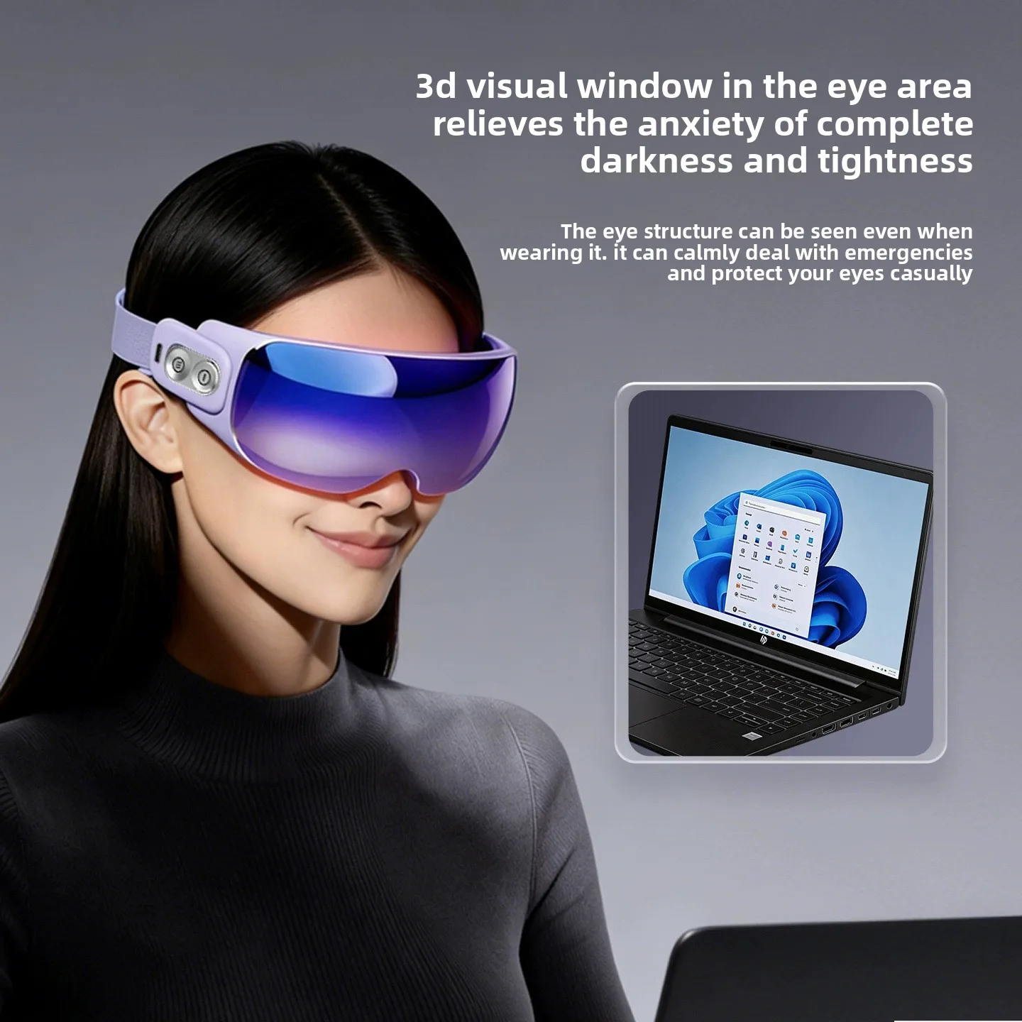 Eye Massager Heated Steam Mist Vibration Rechargeable Portable Eye Care Device for Fatigue Dryness Relief