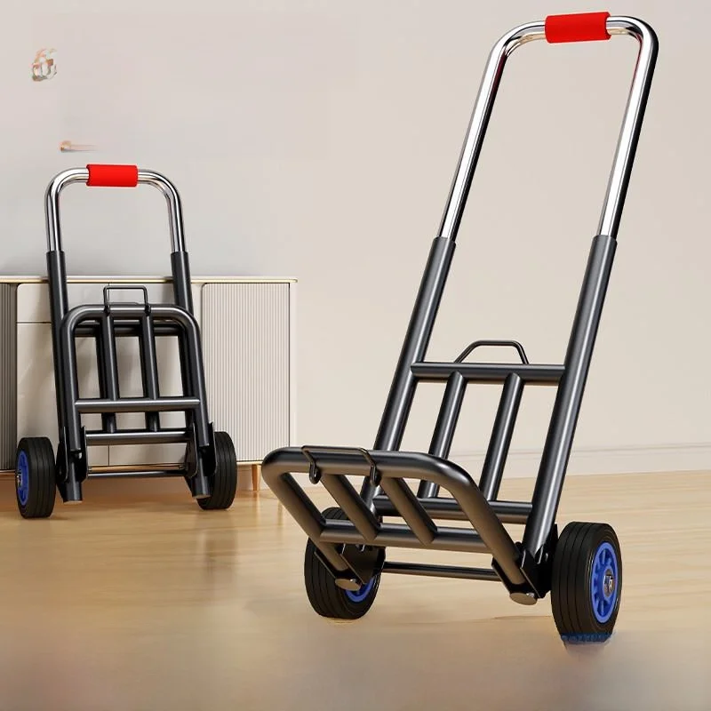portable-shopping-cart-hand-pulled-vegetable-buying-barbecue-tool-foldable-iron-material-lightweight-family-storage-utility
