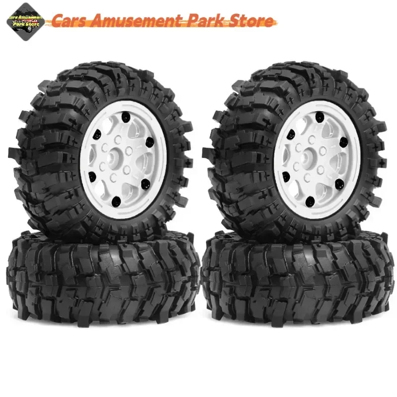 

4pcs 88mm 1.9" Beadlock Plastic wheel hub and Soft Rubber Tire Set for 1/10 RC Crawler Car Axial SCX10 Pro Capra Trxs TRX4 D90
