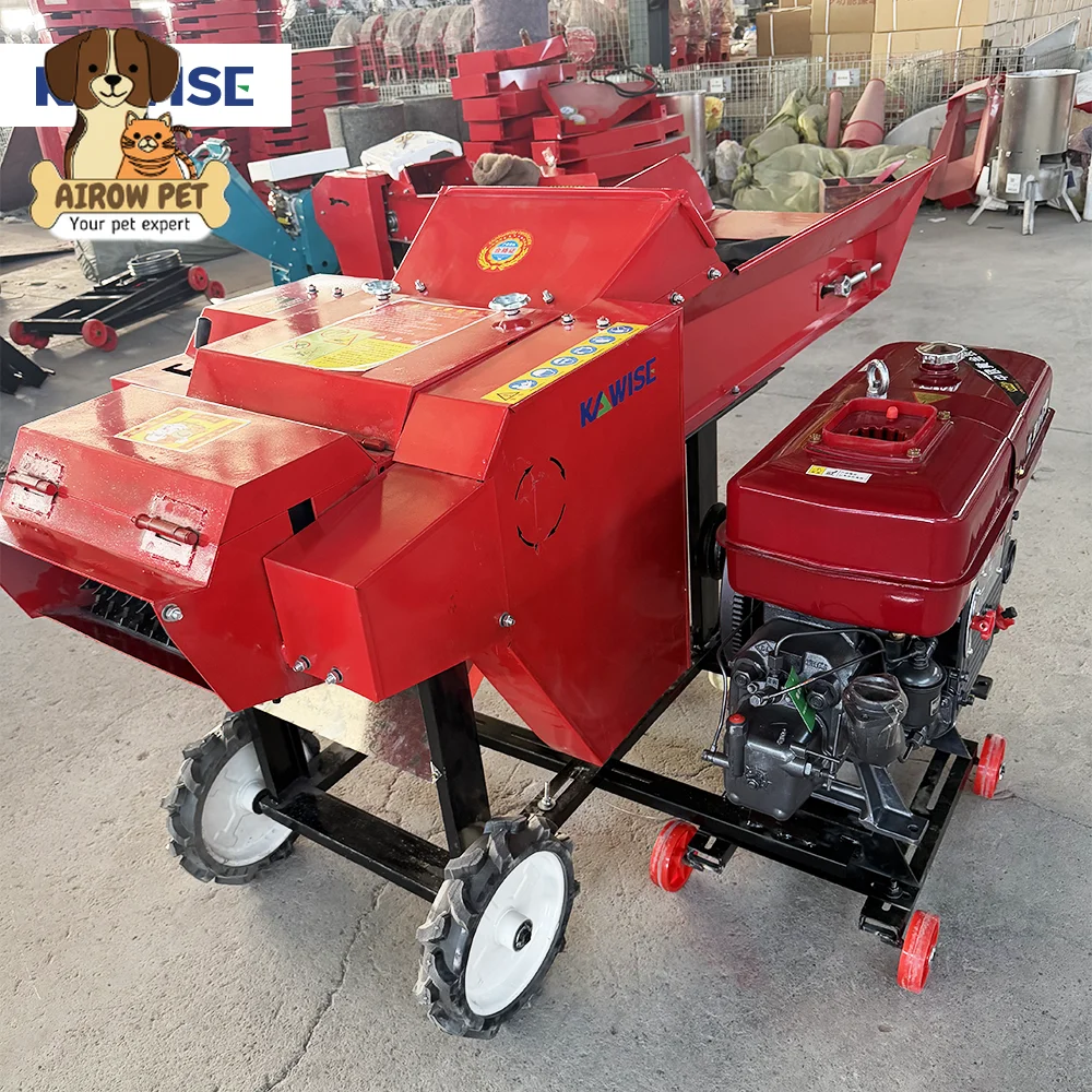 AIROW New Diesel Chaff Cutter Machine 8-18HP Metal Construction High Productivity 500-8000kg/h for Silage Grass Straw Corn Stalk