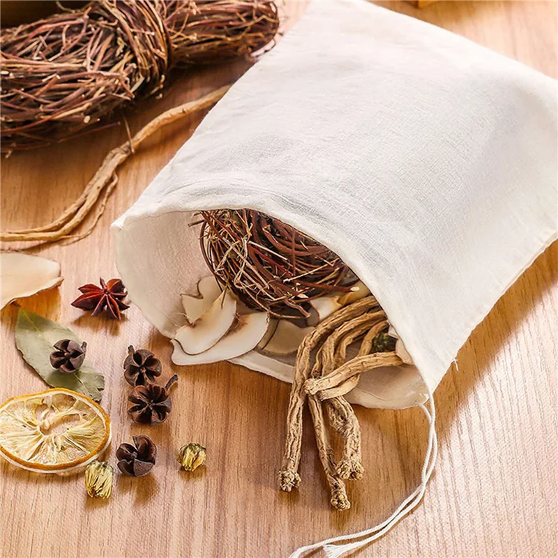 

A14F-200 Pcs 4 X 6 Inches Cotton Muslin Bags, Reusable Drawstring Bags For Tea, Cheesecloth Sachet Bags For Party