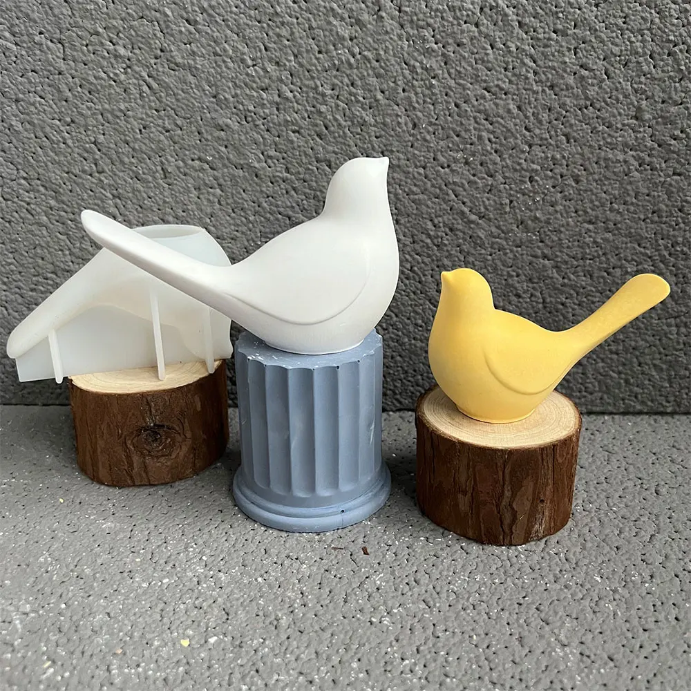 3D-Vogel-Tierform, niedliche Schmetterlings-Gips-Hängedekoration, Harz-Silikon-Tonform, DIY-Liebesvogel-Gartendekoration – Detail 9