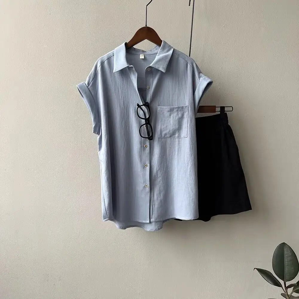 Elegant French Flair Chiffon Blouse 2025 - Women's Summer Short Sleeve Top with Flutter Sleeves & Relaxed Fit