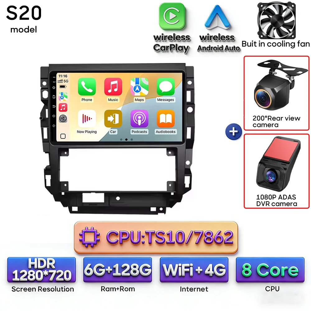 Android autoradio multimediaspeler met Carplay, auto navigatie, GPS, Wifi, 2din voor Volkswagen Golf 4 Jetta MK4 2002-2006