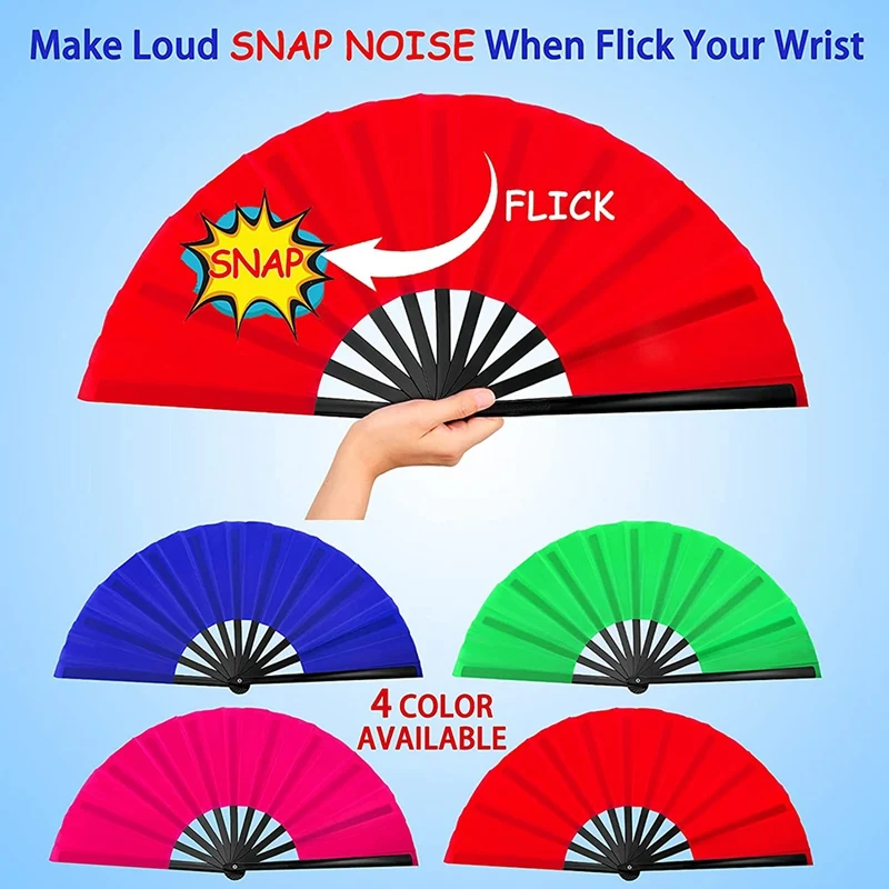 HOT 4 Pcs Large Folding Fan Silk Hand Fan Chinese Japanese Kung Fu Tai Chi Handheld Fan Folding Dancing Prop Craft Fan