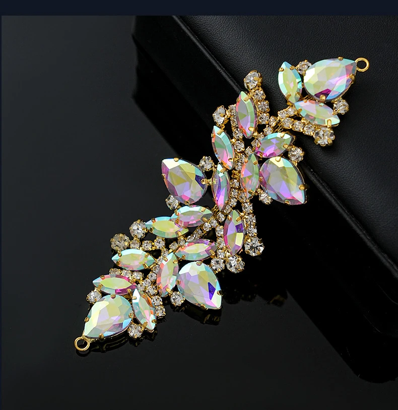 5 Stück Strass-Dekoration Kristall-Diamant-Accessoires DIY-Handwerk Hochzeits-Abendkleid Funkelnde Strass-Nähzubehörteile – Detail 8