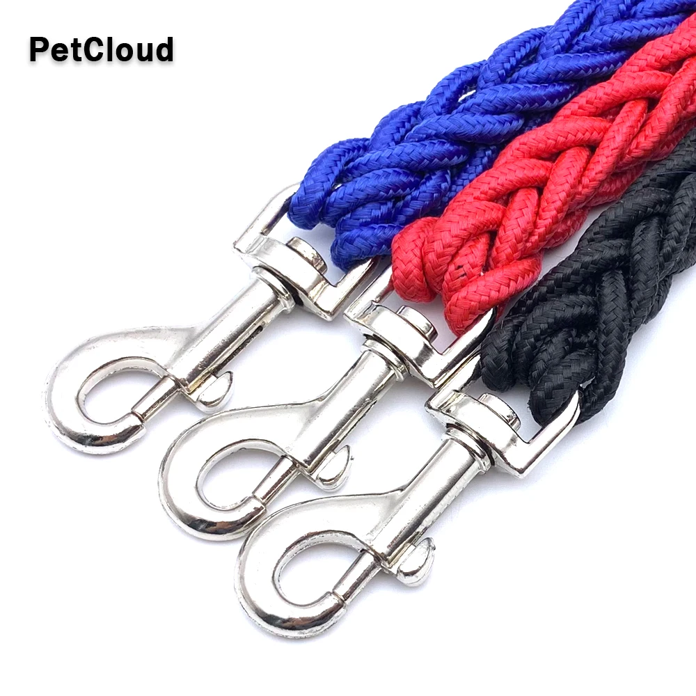 Soft Nylon Braided Dog Leads Rope For Dog Traction Rope Round Handmade WovenThick Pet Walking Training Leash Dog Supplies