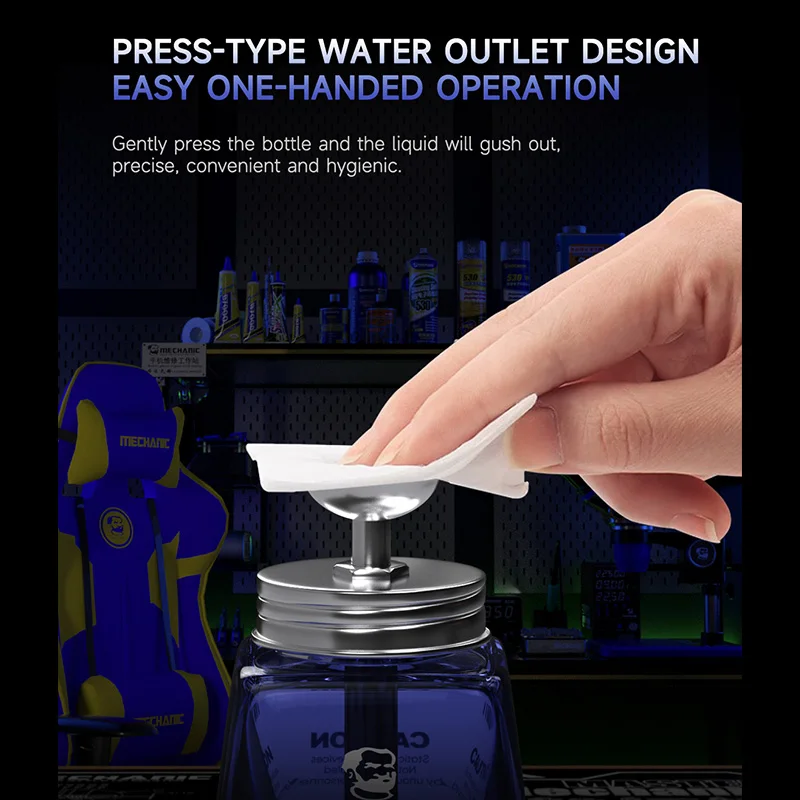 ميكانيكي GL-NXT زجاجة كحول زجاجية مقاومة للتسرب 150 مل ترشيح ثلاثي مضاد للانسداد لأدوات إصلاح الهاتف المحمول