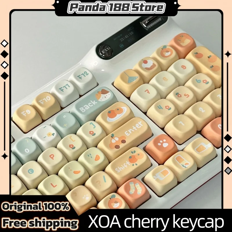 Orange Soda Theme Keycap 131keys Xoa Cherry Profile Pbt Hot Sublimation Mechanical Keyboard Animation Peripheral Game Keycap