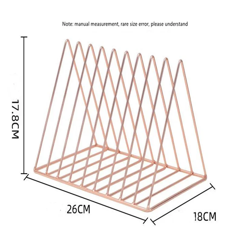 

2024NEW Simple Triangle Shelf Creative Desktop Book Stand Metal Storage Magazine Rack