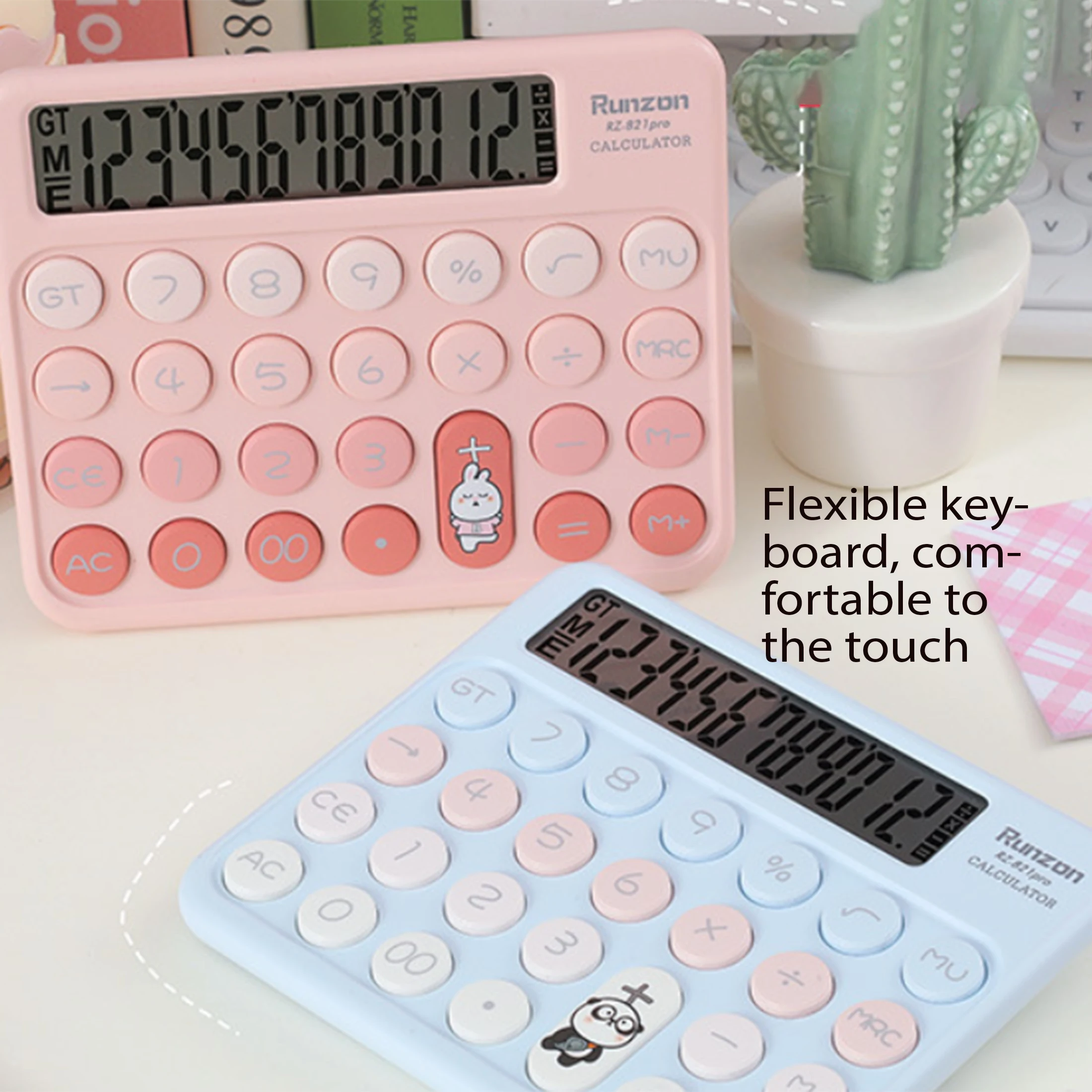 

Cartoon Desktop Calculator with Large Candy-Colored Buttons, 12-DigitLCD Display, - Ideal for Financial & Business Use