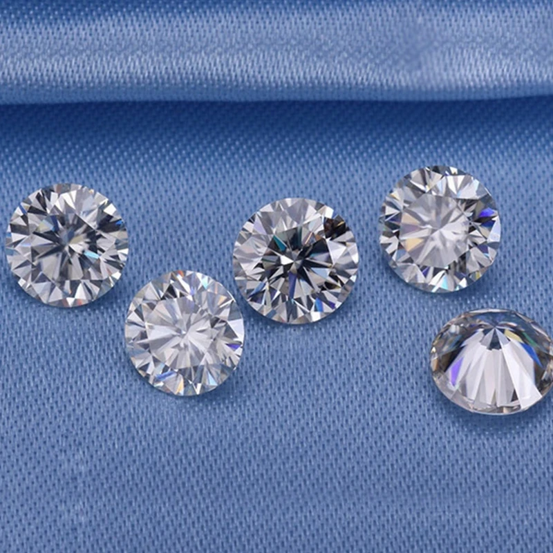 Zertifizierter weißer Moissanit-Diamant, Brillantschliff, lose Moissanit-Steine, Edelsteine für die Schmuckherstellung mit Gutachten. – Detail 6